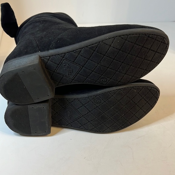 JUSTICE BLACK SUEDE  ANKLE BOOTS SZ 8 - Picture 10 of 12